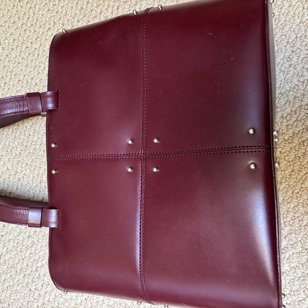 Tod's Deep Burgundy Tote Bag